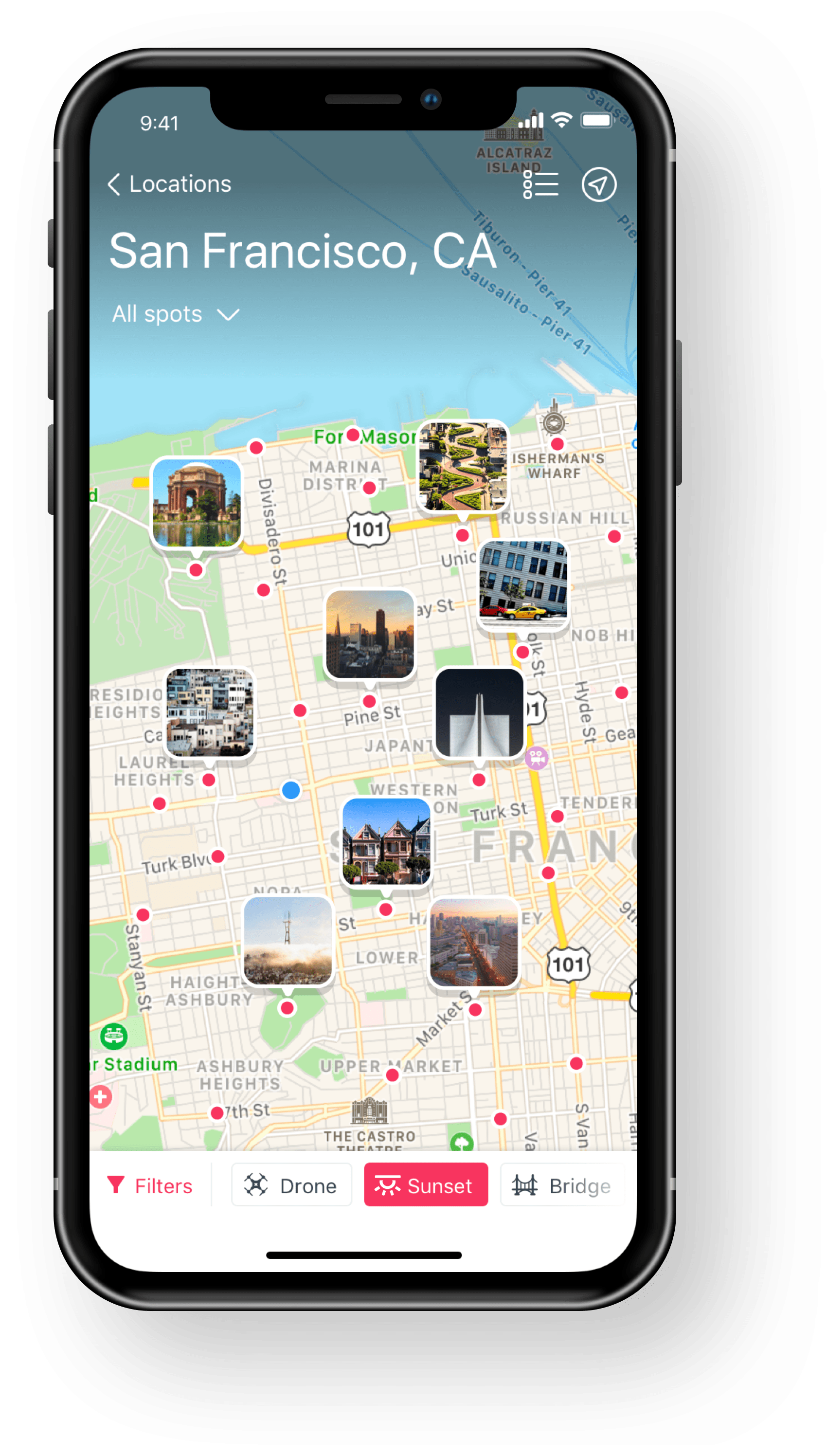 Viewfinder map pins