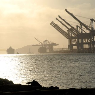 the Port of Oakland cranes
